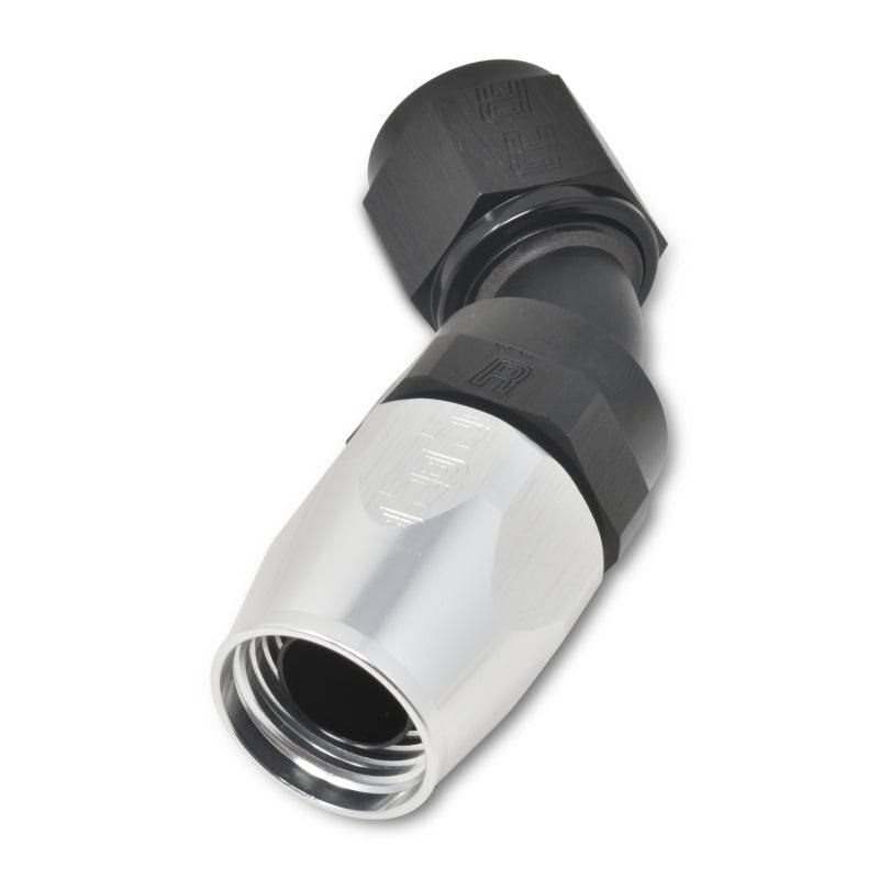 Russell 610093 - RUS610093 - Russell Performance -6 AN Black/Silver 45 Degree Full Flow Hose End - Shipped in Europe - Tuningsupply.com