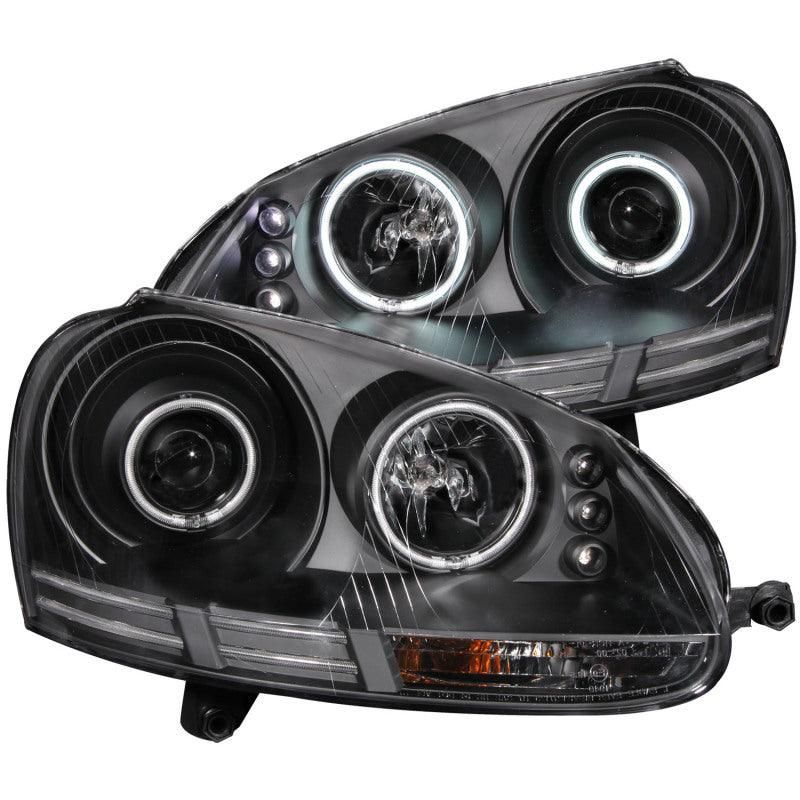 ANZO 121345 - ANZ121345 - ANZO 2006-2009 Volkswagen Rabbit Projector Headlights w/ Halo Black (CCFL) - Shipped in Europe - Tuningsupply.com