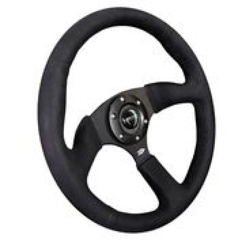 NRG RST-023MB-SA - NRGRST-023MB-SA - NRG Reinforced Steering Wheel (350mm / 2.5in. Deep)Blk Alcantara Comfort Grip w/4mm Matte Blk Spokes - Shipped in Europe - Tuningsupply.com