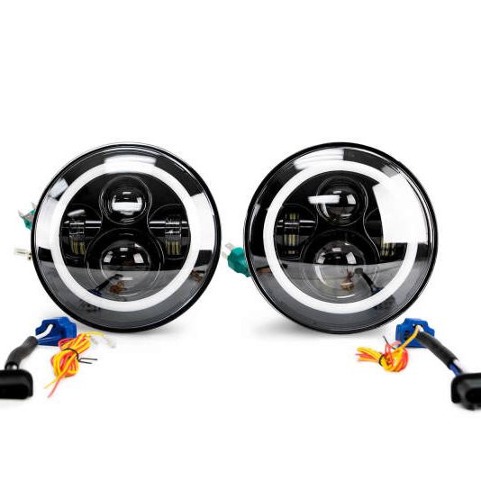 DV8 Offroad HL7JK-02 - DVEHL7JK-02 - DV8 Offroad 07-18 Jeep Wrangler JK LED Projector Headlights w/ Angel Eyes - Shipped in Europe - Tuningsupply.com