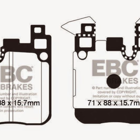 EBC DP42133R - EBCDP42133R - EBC 14+ BMW M3 3.0 Twin Turbo (F80) Yellowstuff Rear Brake Pads - Shipped in Europe - Tuningsupply.com
