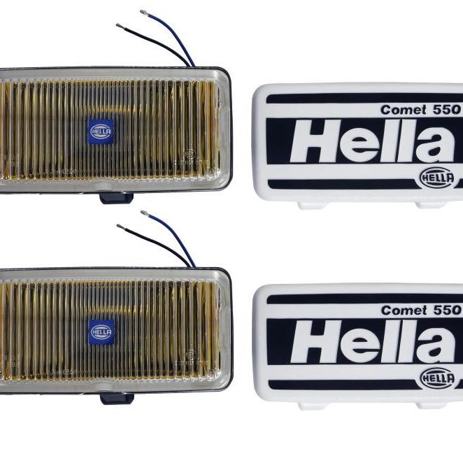 Hella LA005700681 - HELLA005700681 - Hella 550 Series 55W 12V H3 Fog Lamp Kit - Amber - Shipped in Europe - Tuningsupply.com