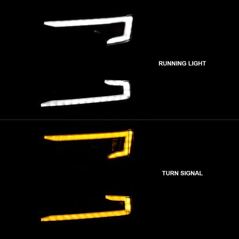 ANZO 111566-L - ANZ111566-L - ANZO 19-22 Chevrolet Silverado 1500 LED Proj HL w/Lgt Bar SwBk Seq. Blk w/In. Light - Driver Side ON - Shipped in Europe - Tuningsupply.com