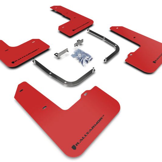 Rally Armor MF57-UR-RD/BLK - RALMF57-UR-RD/BLK - Rally Armor 19-22 Hyundai Veloster N Red UR Mud Flap w/ Black Logo - Shipped in Europe - Tuningsupply.com