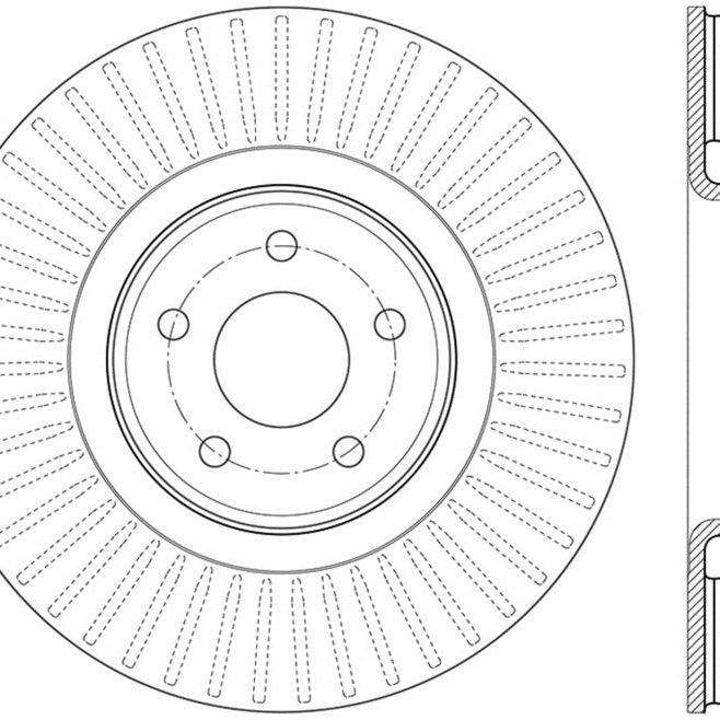 Stoptech 126.65146SR - STO126.65146SR - StopTech 14.5+ Ford Focus ST Front Right Slotted Performance Rotor - Shipped in Europe - Tuningsupply.com
