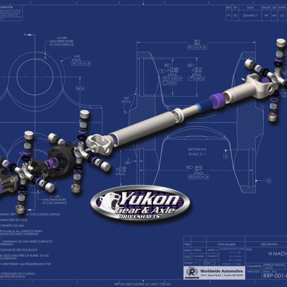 Yukon Gear & Axle YDS007 - YUKYDS007 - Yukon Gear Heavy Duty Driveshaft for 12-16 Jeep JK Front A/T Only - Shipped in Europe - Tuningsupply.com