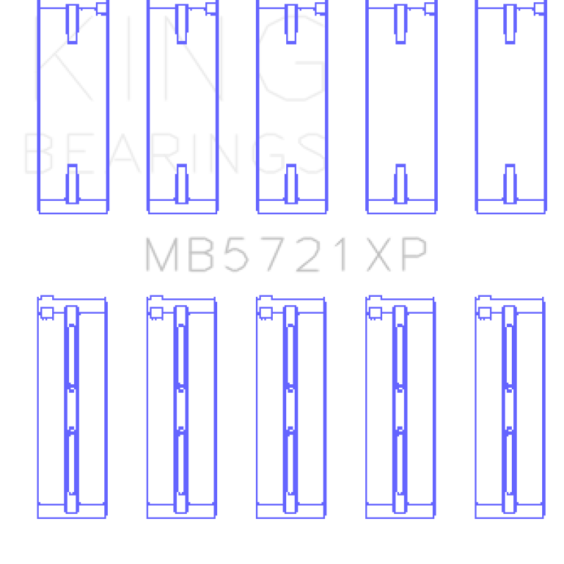 King Engine Bearings GMB5721XP - KINGMB5721XP - King Engine Bearings Nissan SR20DET (GTiR) 16V Performance Main Bearing Set - Size STD - Shipped in Europe - Tuningsupply.com