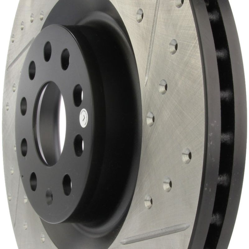 Stoptech 127.33112L - STO127.33112L - StopTech 09 VW Passat CC / 06-09 Passat Slotted & Drilled Left Front Rotor - Shipped in Europe - Tuningsupply.com