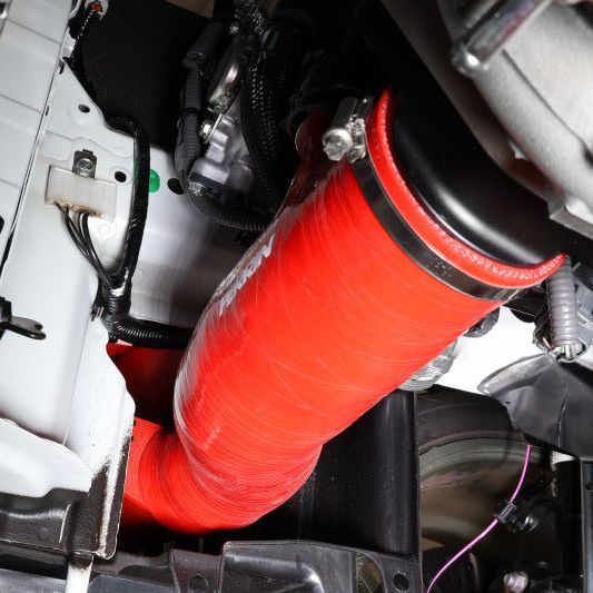 Perrin Performance PSP-INT-425RD - PERPSP-INT-425RD - PERRIN 22-24 Subaru WRX / 20-25 LGT & OBXT Turbo Inlet Hose w/Turbo Adapter Flange (Long) - Red - Shipped in Europe - Tuningsupply.com