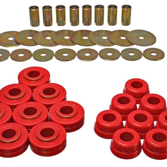 Energy Suspension 6.4101R - ENG6.4101R - Energy Suspension Nissan/Datsun Red Body Mount Set - Shipped in Europe - Tuningsupply.com