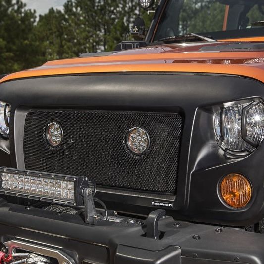 Rugged Ridge 11230.12 - RUG11230.12 - Rugged Ridge 07-18 Jeep Wrangler JK/JKU Textured Black Elite Headlight Euro Guards - Shipped in Europe - Tuningsupply.com