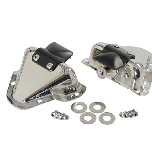 Kentrol 30513 - KEN30513 - Kentrol 81-95 Jeep CJ/Wrangler YJ Interior Door Latch Brackets Pair - Polished Silver - Shipped in Europe - Tuningsupply.com