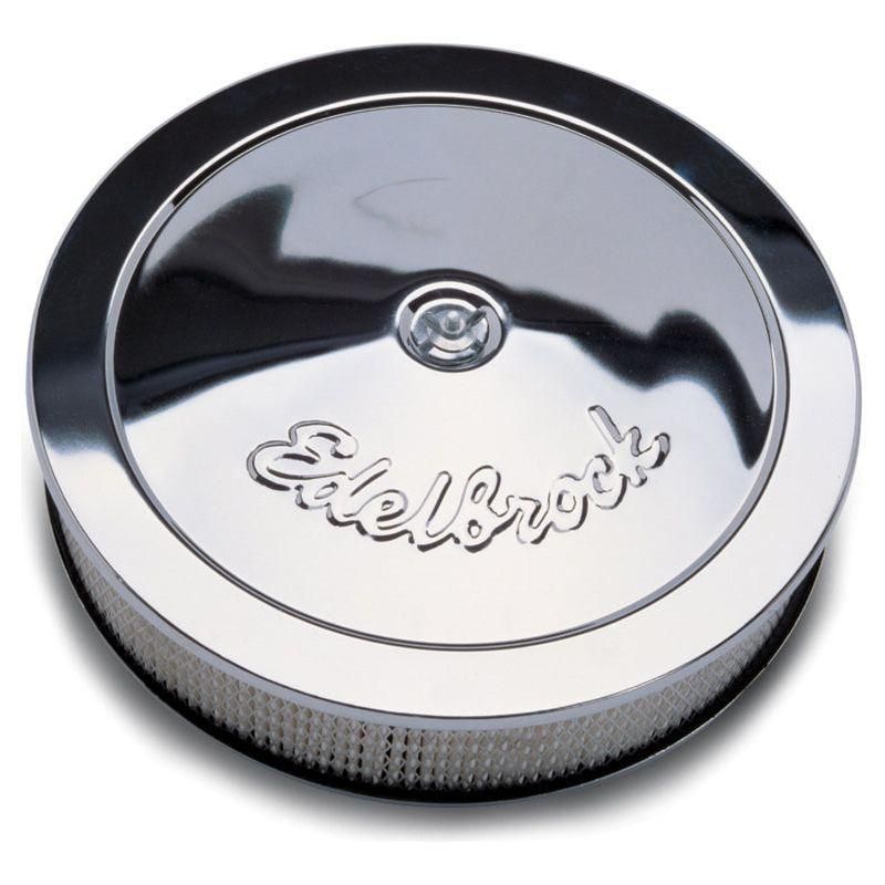 Edelbrock 1207 - EDE1207 - Edelbrock Air Cleaner Pro-Flo Series Round Steel Top Paper Element 14In Dia X 3 313In Chrome - Shipped in Europe - Tuningsupply.com