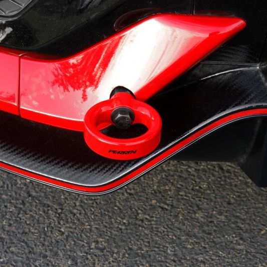 Perrin Performance PHP-BDY-251RD - PERPHP-BDY-251RD - PERRIN 17-21 Honda Civic Si/Type R/Touring/Hatchback Tow Hook Kit Rear - Red - Shipped in Europe - Tuningsupply.com