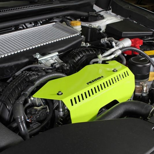 Perrin Performance PSP-ENG-153NY - PERPSP-ENG-153NY - PERRIN 22-25 Subaru WRX Pulley Cover - Neon Yellow (TALL - For Use w/o PERRIN AOS) - Shipped in Europe - Tuningsupply.com