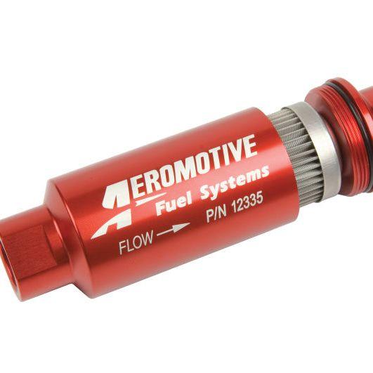 Aeromotive 12335 - AER12335 - Aeromotive In-Line Filter - AN-10 size - 40 Micron SS Element - Red Anodize Finish - Shipped in Europe - Tuningsupply.com
