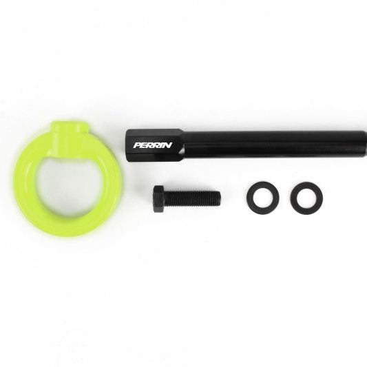 Perrin Performance PSP-BDY-231NY - PERPSP-BDY-231NY - PERRIN 08-14 Subaru WRX & STI / 08-11 Impreza / 05-09 Legacy Tow Hook Kit (Front) - Neon Yellow - Shipped in Europe - Tuningsupply.com