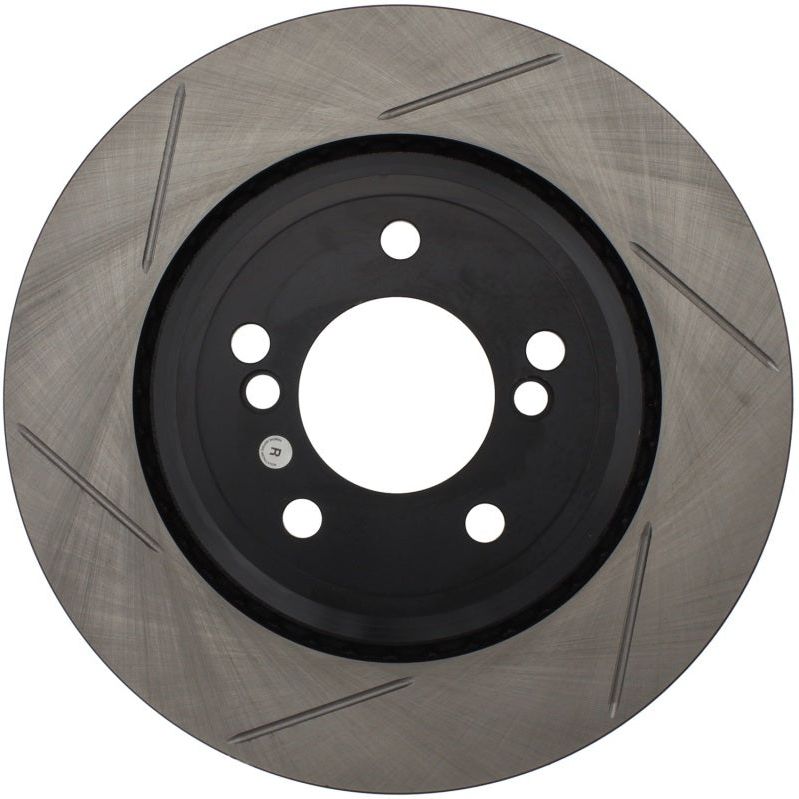 Stoptech 126.34054SR - STO126.34054SR - StopTech Power Slot 01-07 BMW M3 (E46) / 00-04 BMW M5 (E39) Rear Right Slotted Rotor - Shipped in Europe - Tuningsupply.com