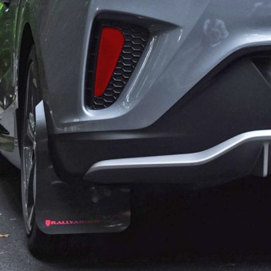 Rally Armor MF58-UR-RD/WH - RALMF58-UR-RD/WH - Rally Armor 19-21 Hyundai Veloster Turbo/2.0/R-Spec Red UR Mud Flap w/White Logo - Shipped in Europe - Tuningsupply.com