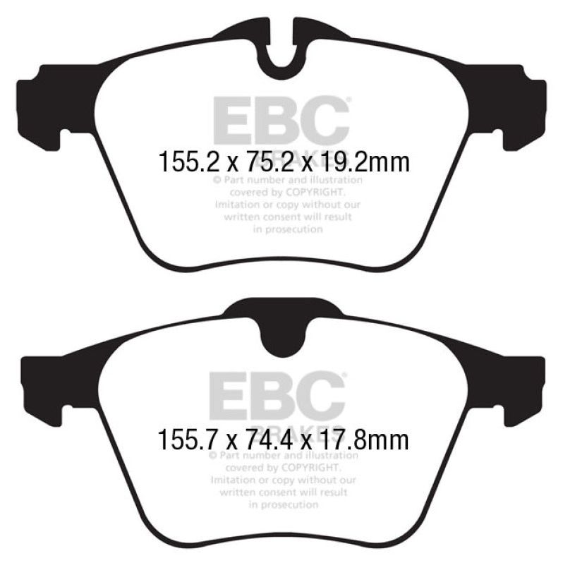 EBC DP32189C - EBCDP32189C - EBC 13+ Jaguar F-Type (Cast Iron Rotors Only) 3.0 Supercharged (340) Redstuff Front Brake Pads - Shipped in Europe - Tuningsupply.com