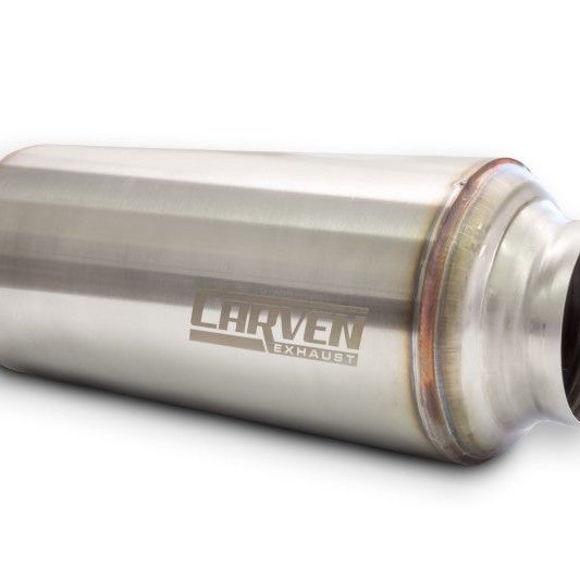 Carven Exhaust CVESTR25 - CRVCVESTR25 - Carven Universal Carven-TR Performance Muffler 304SS 2.5in. Inlet / 15in. OL / 5in. OD - Shipped in Europe - Tuningsupply.com