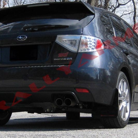 Rally Armor MF15-UR-BLK/RD - RALMF15-UR-BLK/RD - Rally Armor 08-11 Subaru STI (Hatch Only) / 11-14 WRX (Hatch Only) Black UR Mud Flap w/Red Logo - Shipped in Europe - Tuningsupply.com
