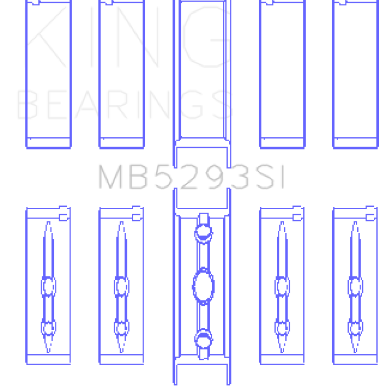 King Engine Bearings GMB5293SI - KINGMB5293SI - King GM 294/325/345/364CI 4.8/5.3/5.7/6.0L L20/LS1/LS2/LS4/LS6 Main Bearing Set - Size STD - Shipped in Europe - Tuningsupply.com