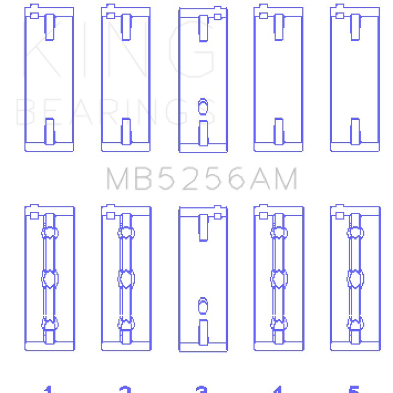 King Engine Bearings GMB5256AM - KINGMB5256AM - King Engine Bearings Hyundai 2.0L G4GC Main Bearing Set - Size STD - Shipped in Europe - Tuningsupply.com