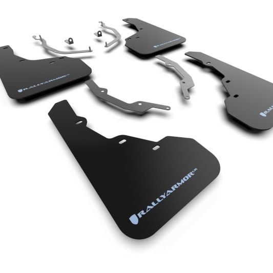 Rally Armor MF78-UR-BLK-ABL - RALMF78-UR-BLK-ABL - Rally Armor 22-25 Hyundai Santa Cruz Black Mud Flap w/Light Blue Logo - Shipped in Europe - Tuningsupply.com
