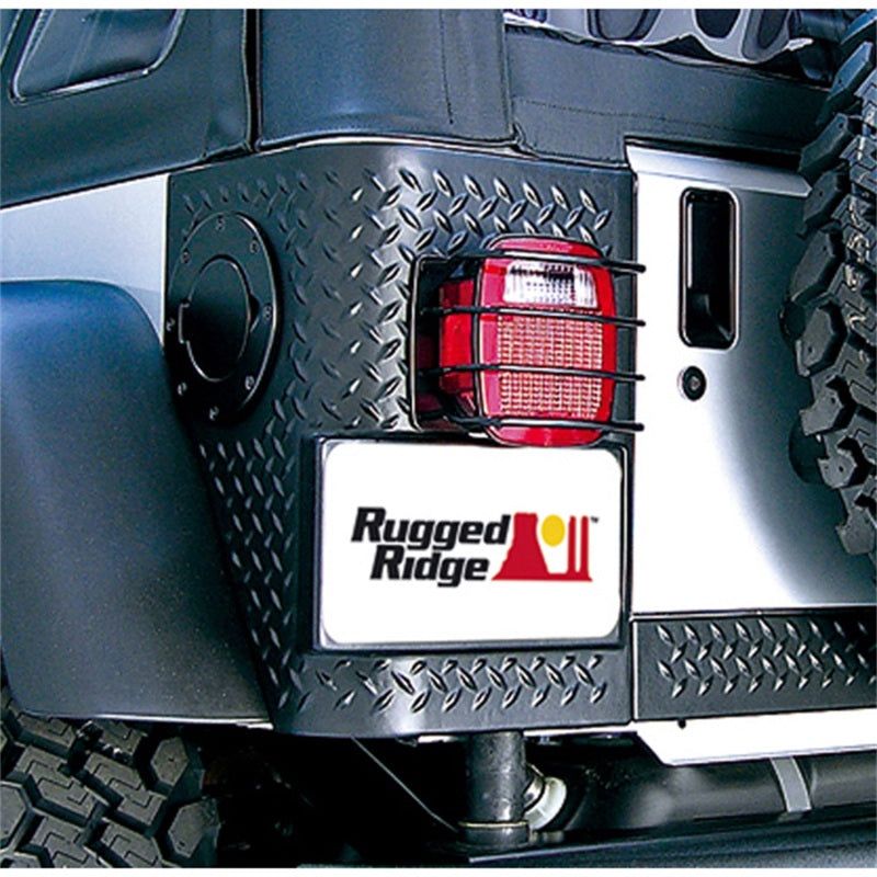 Rugged Ridge 11226.01 - RUG11226.01 - Rugged Ridge 76-06 Jeep CJ / Jeep Wrangler Black Euro Tail Light Guards - Shipped in Europe - Tuningsupply.com