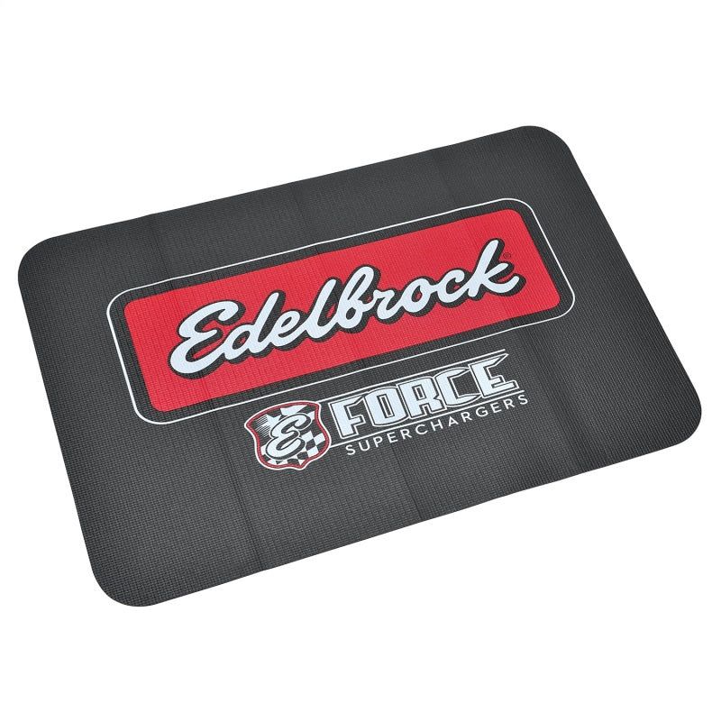 Edelbrock 2324 - EDE2324 - Edelbrock Racing Fender Cover - PVC Foam Mat - 2 Color Printed Edelbrock Racing Logo - Shipped in Europe - Tuningsupply.com