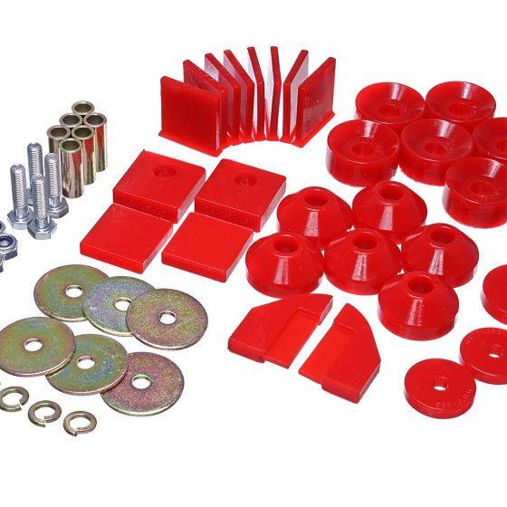 Energy Suspension 1.4101R - ENG1.4101R - Energy Suspension 86-95 Suzuki Samurai Red Body Mount Set - Shipped in Europe - Tuningsupply.com