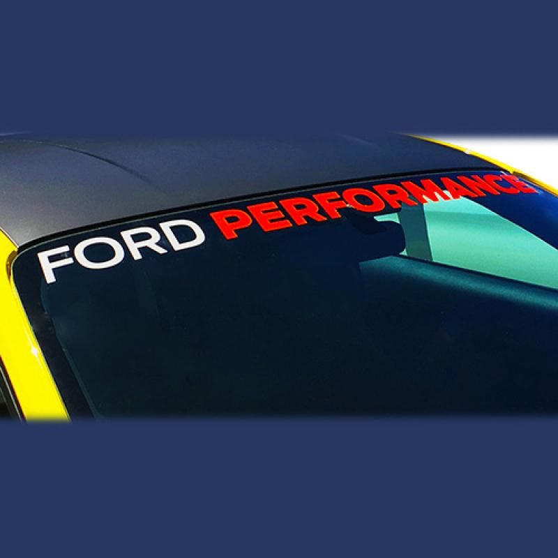 Ford Racing M-1820-MR - FRPM-1820-MR - Ford Performance 2015-2017 Mustang Windshield Banner Ford Performance - White / Red - Shipped in Europe - Tuningsupply.com
