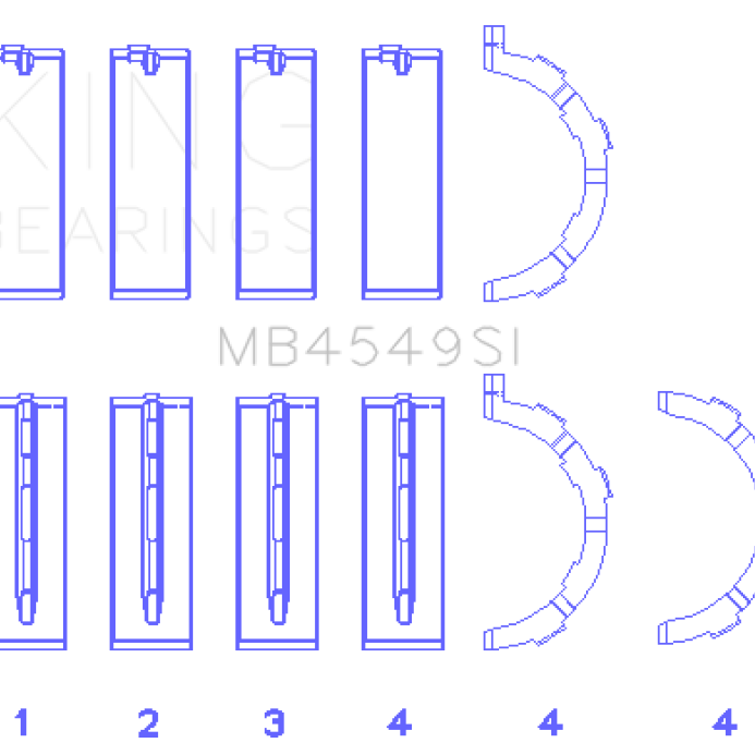 King Engine Bearings GMB4549SI - KINGMB4549SI - King Engine Bearings Ford EcoBoost 3.5L/3.7L V6 Main Bearing Set - Size STD - Shipped in Europe - Tuningsupply.com
