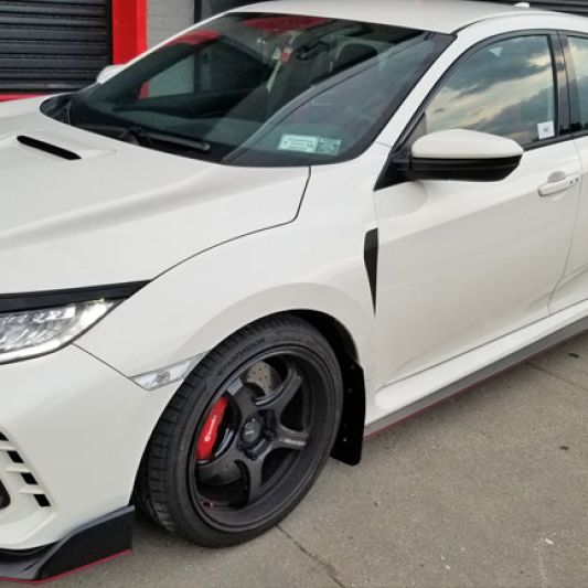 Rally Armor MF47-UR-RD/WH - RALMF47-UR-RD/WH - Rally Armor 17-22 Honda Civic Type R Red UR Mud Flap w/White Logo - Shipped in Europe - Tuningsupply.com