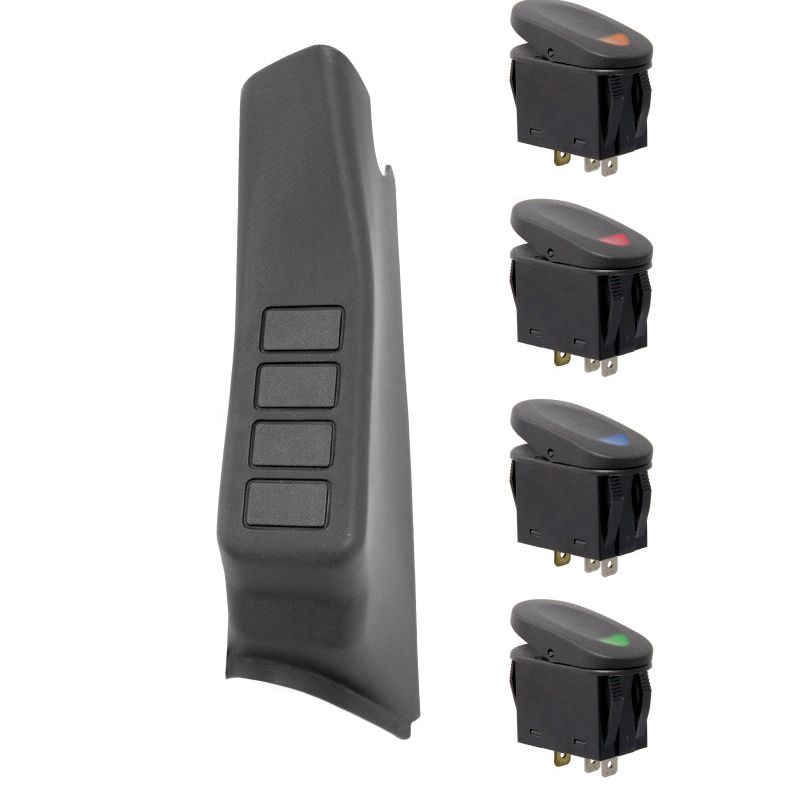 Rugged Ridge 17235.96 - RUG17235.96 - Rugged Ridge A-Pillar 4 Switch Pod Kit Black LHD 11-18 JK - Shipped in Europe - Tuningsupply.com