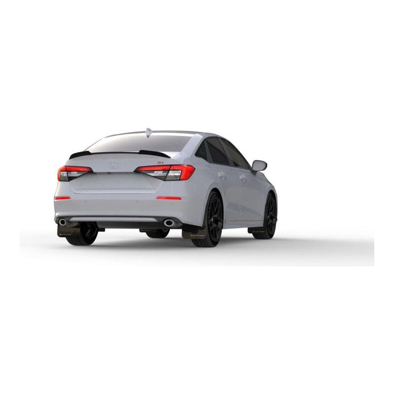 Rally Armor MF90-UR-BLK/WH - RALMF90-UR-BLK/WH - Rally Armor 22-25 Honda Civic/Civic Si/Sport Black UR Mud Flap w/White Logo - Shipped in Europe - Tuningsupply.com