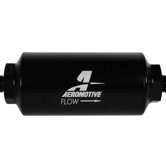 Aeromotive 12347 - AER12347 - Aeromotive In-Line Filter - (AN-6 Male) 10 Micron Fabric Element Bright Dip Black Finish - Shipped in Europe - Tuningsupply.com