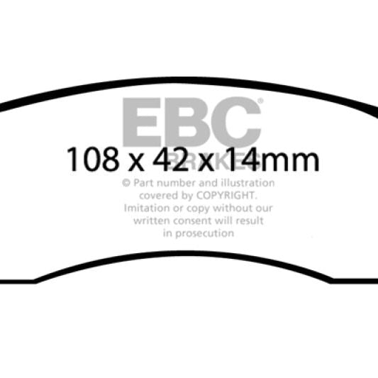 EBC DP41621R - EBCDP41621R - EBC 00-05 Buick Le Sabre (FWD) 3.8 (15in Wheels) Yellowstuff Rear Brake Pads - Shipped in Europe - Tuningsupply.com