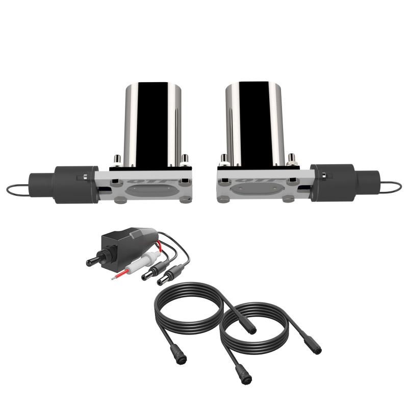 QTP QTEC66 - QTPQTEC66 - QTP Bolt-On QTEC Dual Low Profile Oval Electric Cutout Valves - Pair - Shipped in Europe - Tuningsupply.com