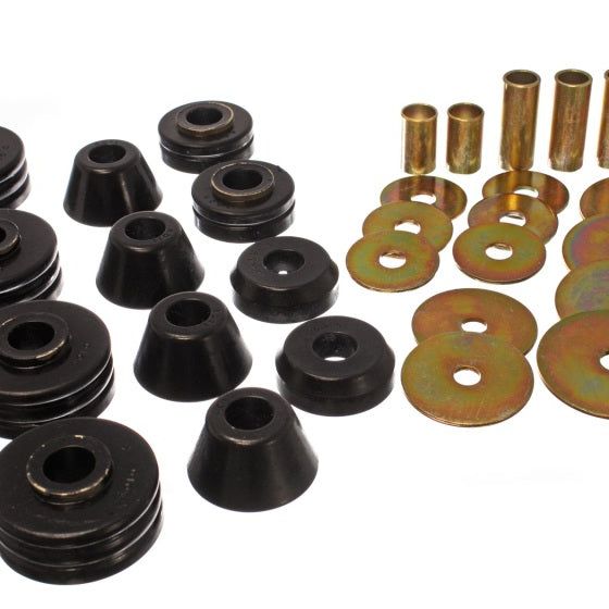 Energy Suspension 3.4109G - ENG3.4109G - Energy Suspension 73-80 GM 1/2 Ton C-10/C1500 Pick Up 2WD Black Body (Cab) Mount Set - Shipped in Europe - Tuningsupply.com