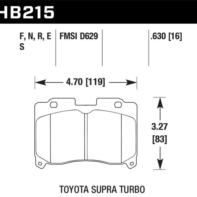 Hawk Performance KHB215B.630 - HAWKHB215B.630 - Hawk 93-98 Toyota Supra TT HPS 5.0 Street Front Brake Pads - Shipped in Europe - Tuningsupply.com