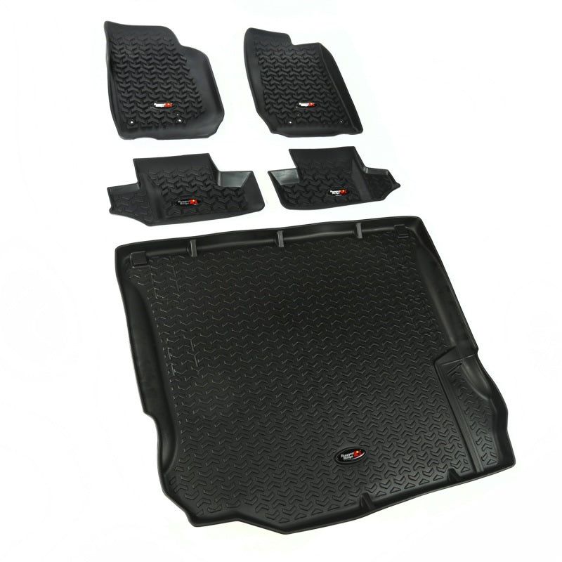 Rugged Ridge 12988.03 - RUG12988.03 - Rugged Ridge Floor Liner Front/Rear/Cargo Black 2011-2018 Jeep Wrangler JK 2 Dr - Shipped in Europe - Tuningsupply.com
