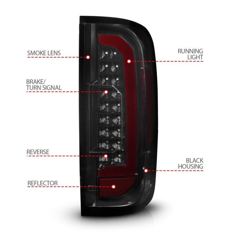 ANZO 311433 - ANZ311433 - ANZO 15-21 Chevrolet Colorado Full LED Tail Lights w/ Red Lightbar Black Housing Smoke Lens - Shipped in Europe - Tuningsupply.com