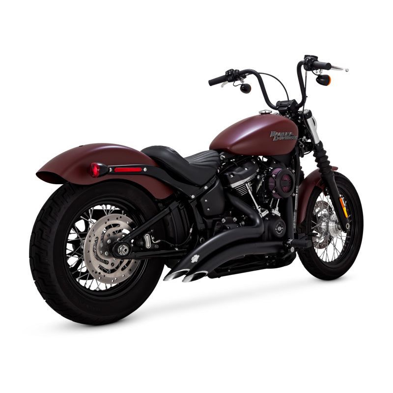 Vance and Hines 46377 - VAH46377 - Vance & Hines HD Softail 18-22 St Bob Big Radius 2-2 Black PCX Full System Exhaust - Shipped in Europe - Tuningsupply.com