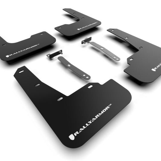 Rally Armor MF79-UR-BLK-WH - RALMF79-UR-BLK-WH - Rally Armor 22-23 Hyundai Elantra N & N Line Black UR Mud Flap w/White Logo - Shipped in Europe - Tuningsupply.com