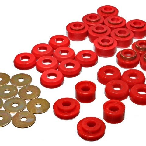Energy Suspension 3.4136R - ENG3.4136R - Energy Suspension Chevrolet 4 door Red Body Mounts (Recommended for Police/Taxi/Race) - Shipped in Europe - Tuningsupply.com