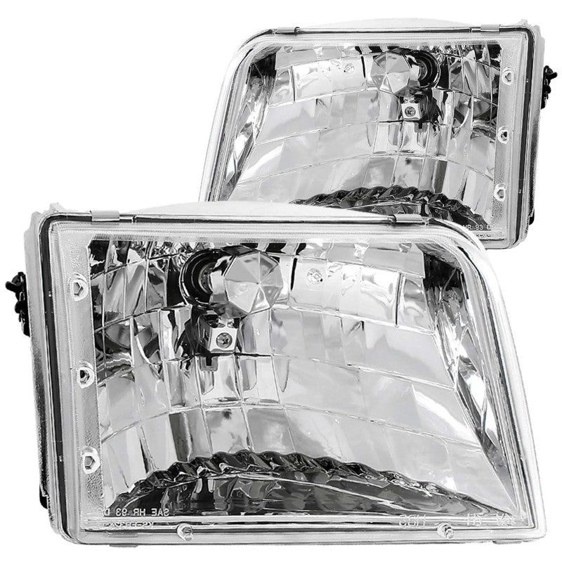 ANZO 111036 - ANZ111036 - ANZO 1993-1997 Ford Ranger Crystal Headlights Chrome - Shipped in Europe - Tuningsupply.com