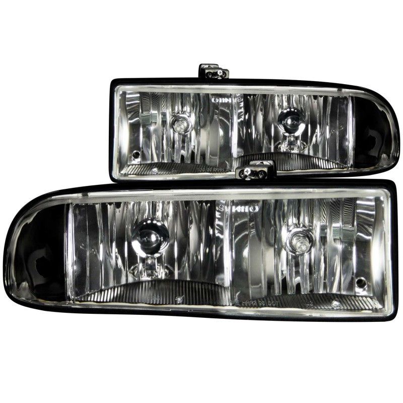 ANZO 111156 - ANZ111156 - ANZO 1998-2005 Chevrolet S-10 Crystal Headlights Black - Shipped in Europe - Tuningsupply.com