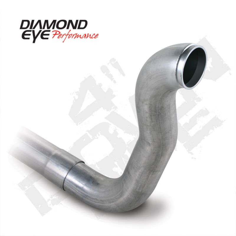 Diamond Eye Performance 220105 - DEP220105 - Diamond Eye Downpipe 4in TB Single W/ HX40 FLANGE AL DODGE 5.9L 2500/3500 89-93 4X4 ONLY - Shipped in Europe - Tuningsupply.com